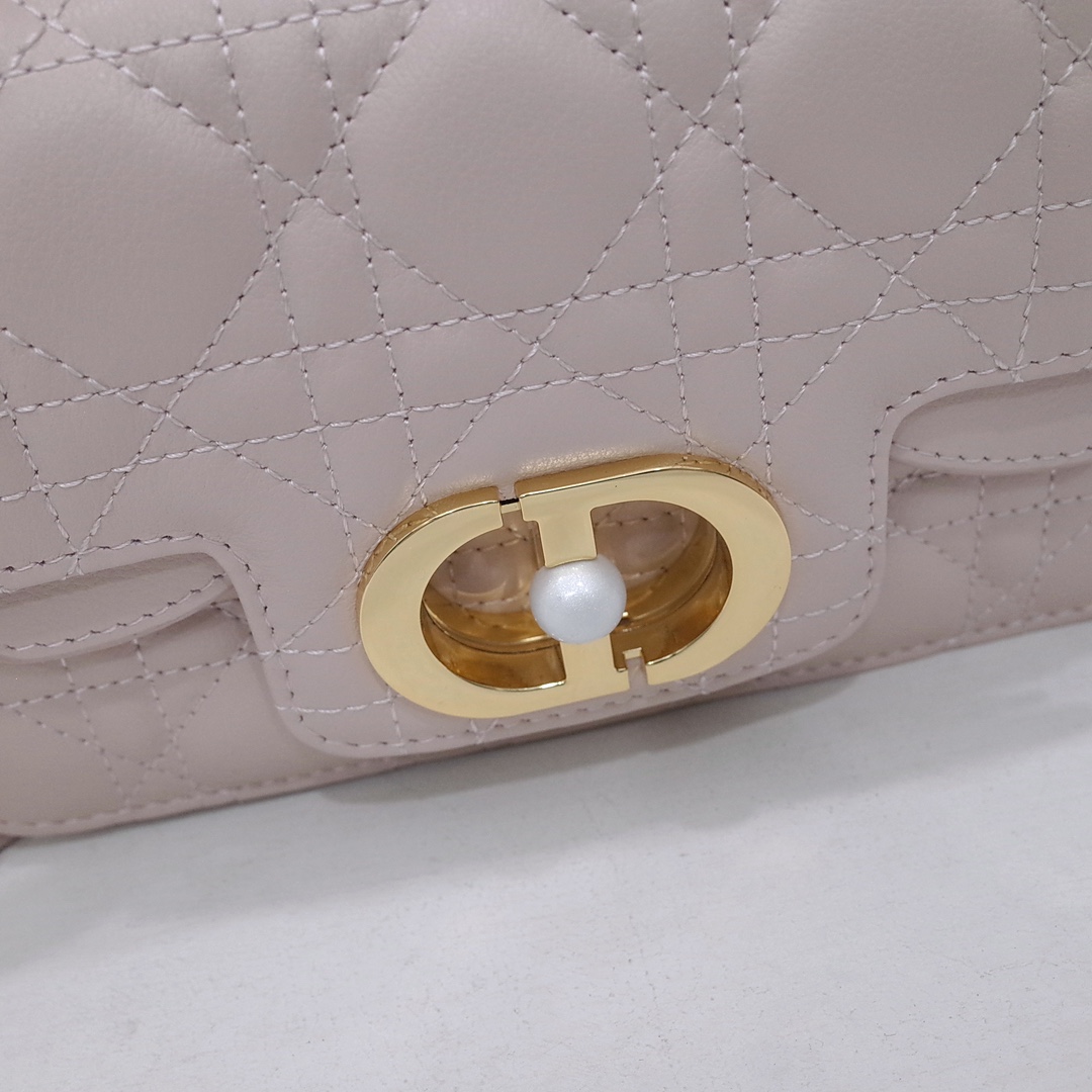 Mini Dior Jolie Top Handle Bag Powder Beige Cannage Calfskin